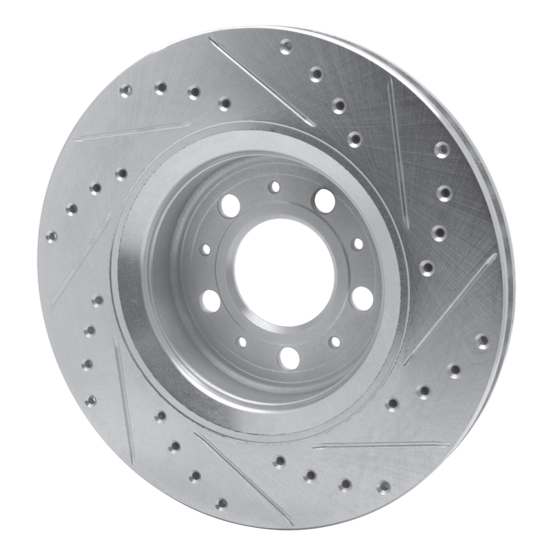 Volvo C70 Brake Rotor (1) - Front Left - R1 Concepts - Drilled & Slotted - Silver - `98-`04